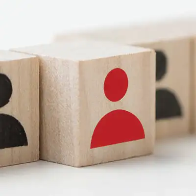 Person icon on blocks Person icon on blocks